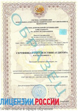 Образец сертификата соответствия аудитора №ST.RU.EXP.00005397-3 Альметьевск Сертификат ISO/TS 16949